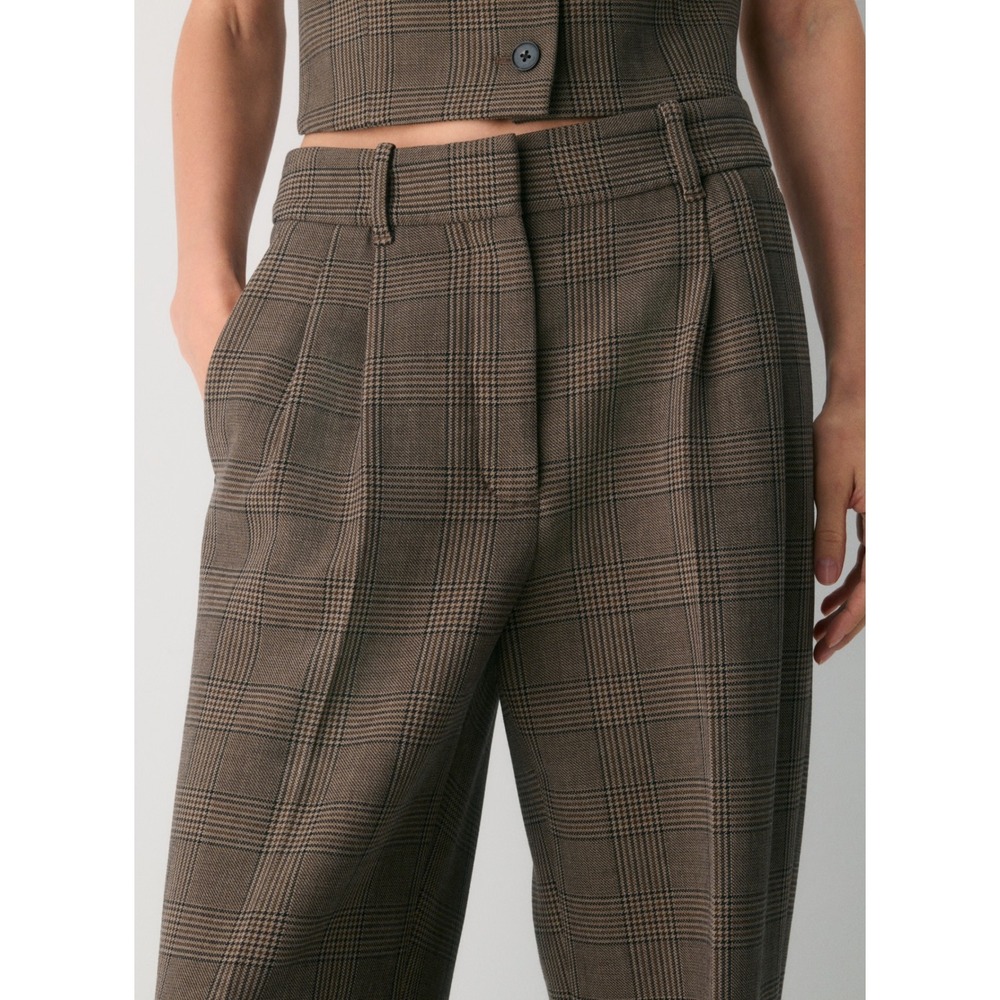Aritzia‎ Wilfred brown plaid slacks trousers women's size 0 modern trendy